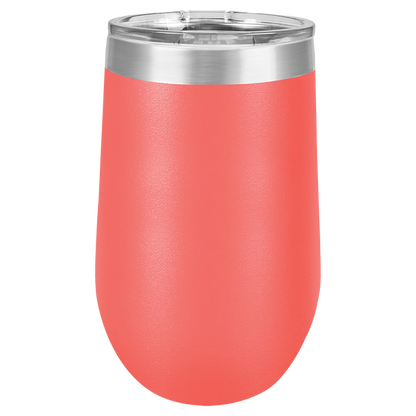 16 oz Powder Coated Stemless Wine Tumbler